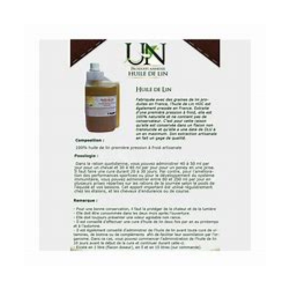 Huile de lin UNGULA 1L