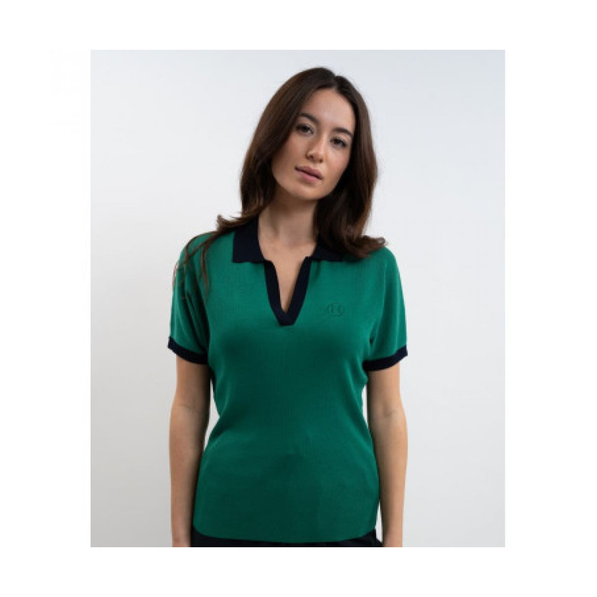 Peach Polo Emerald green