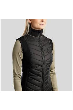 MoMari Hybrid Bodywarmer with Rosegold crystals Black