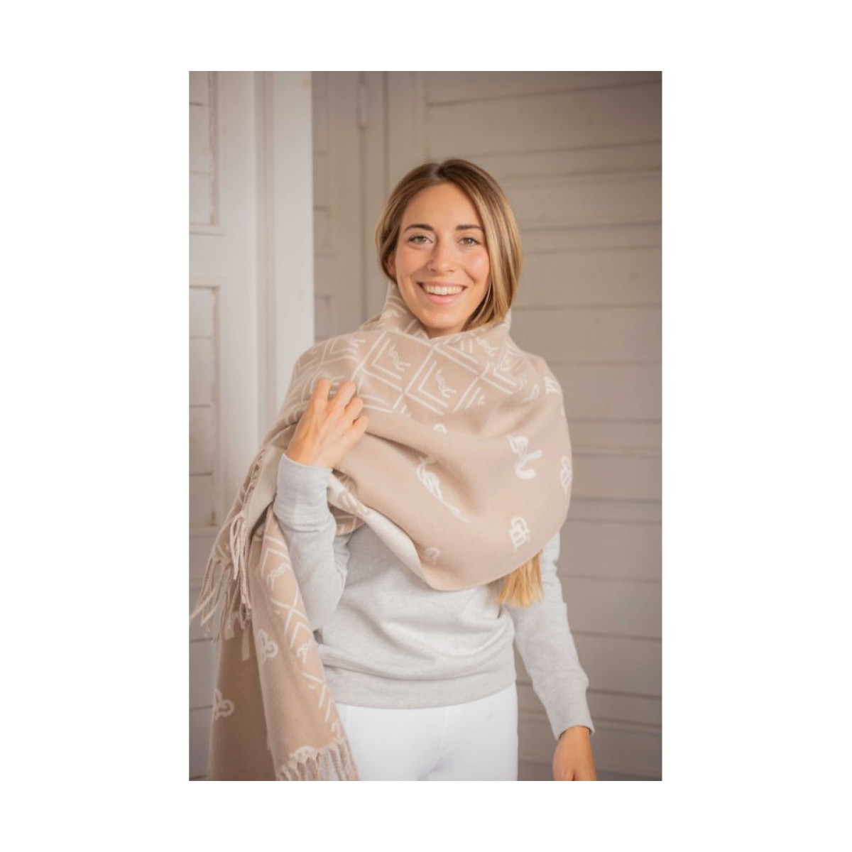 Écharpe PENELOPE Lana Beige Ecru