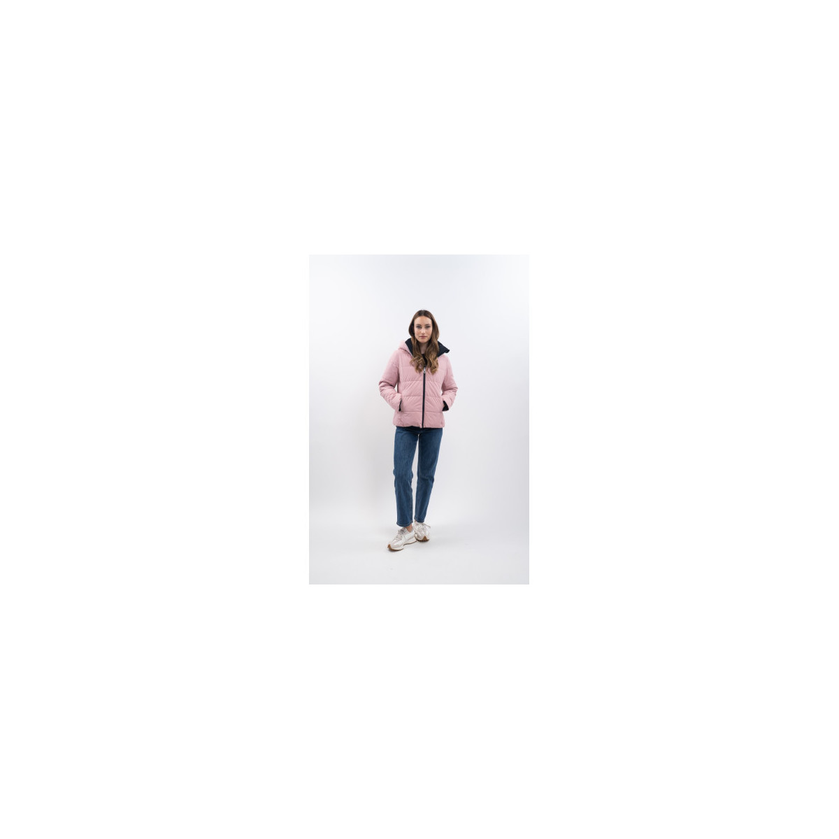 Parka courte ADELE Navy/Light Pink