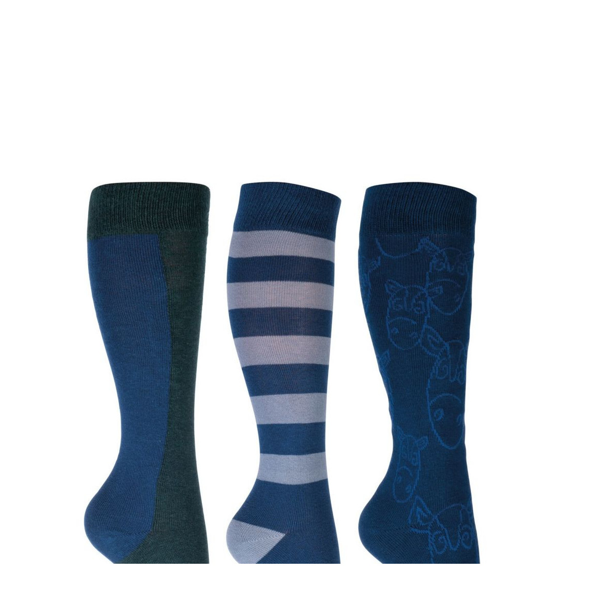 Chaussettes pour enfants -Houston- lot de 3 bleu / verte