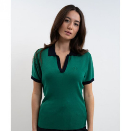 Peach Polo Emerald green