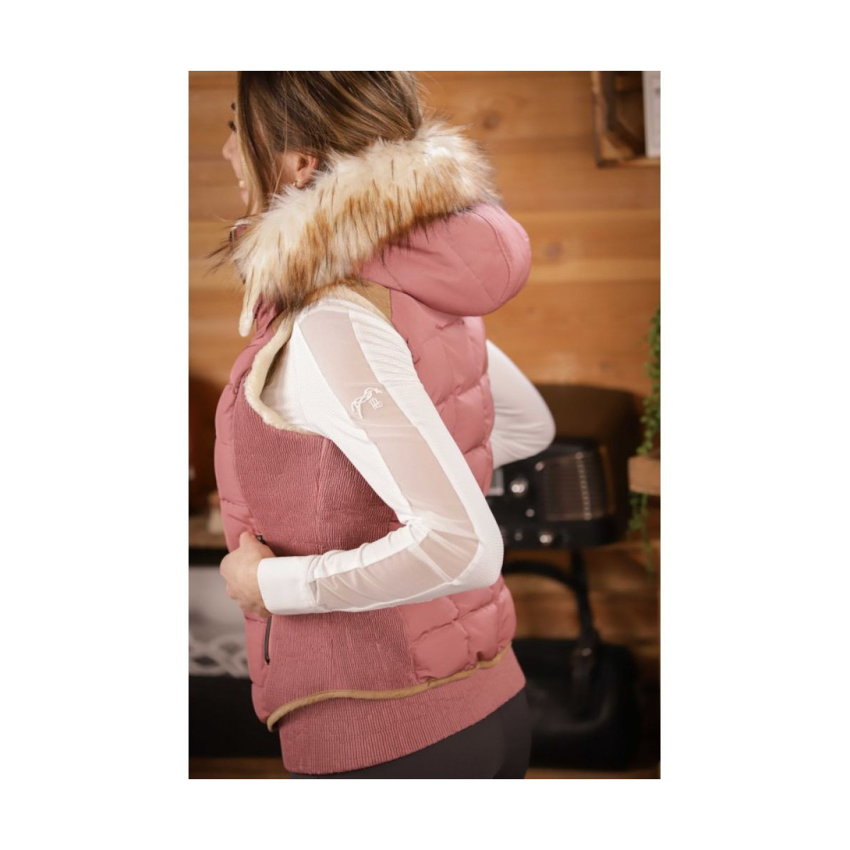 Doudoune ss manche PENELOPE NewRoge Vieux Rose