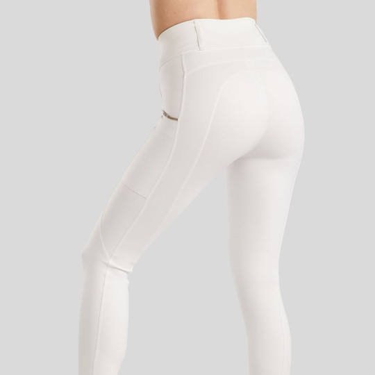 Pantalon MoLila Pull On avec ruban Champagne Crystals and Crystals Fullgrip White