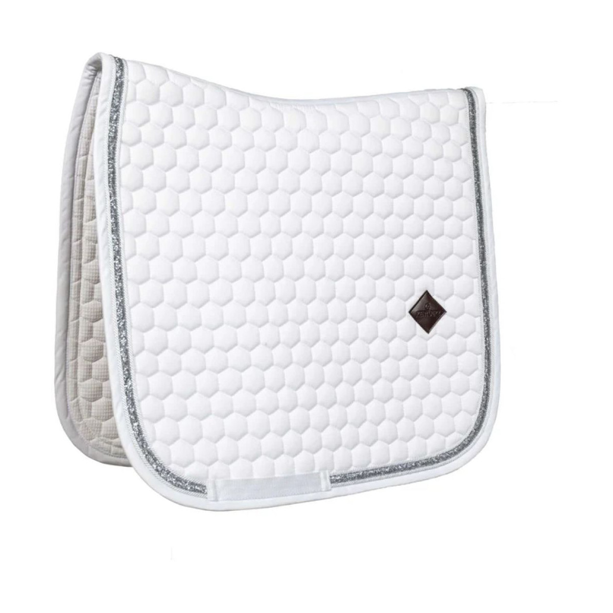 Tapis glitter band dressage blanc/argent