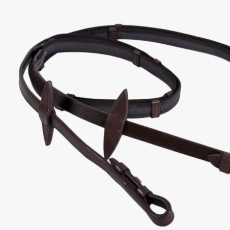 Rênes super grip et stops MARRON