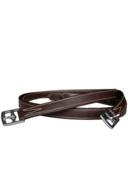 Etrivières nylon/cuir Marron