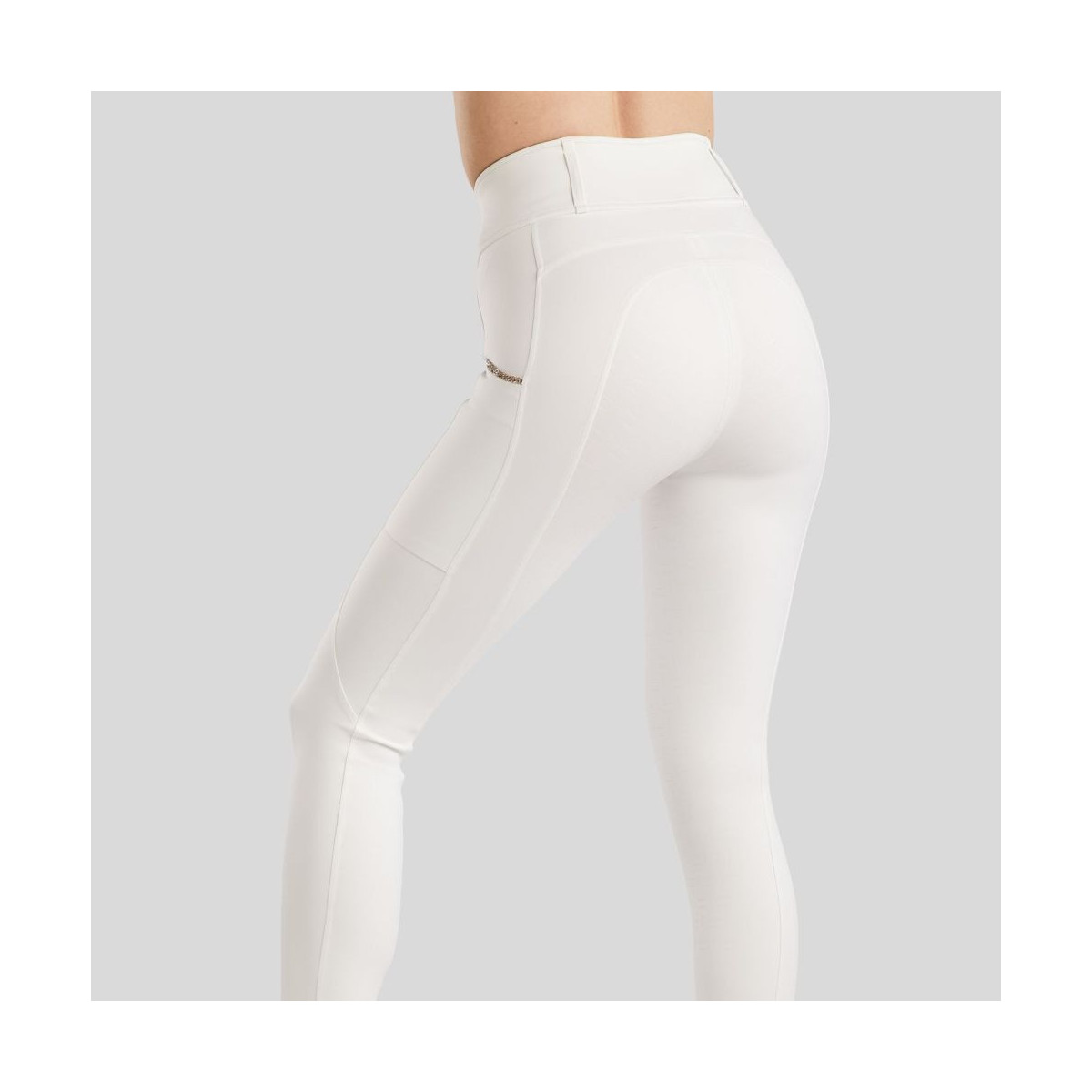 Pantalon MoLila Pull On avec ruban Champagne Crystals and Crystals Fullgrip White