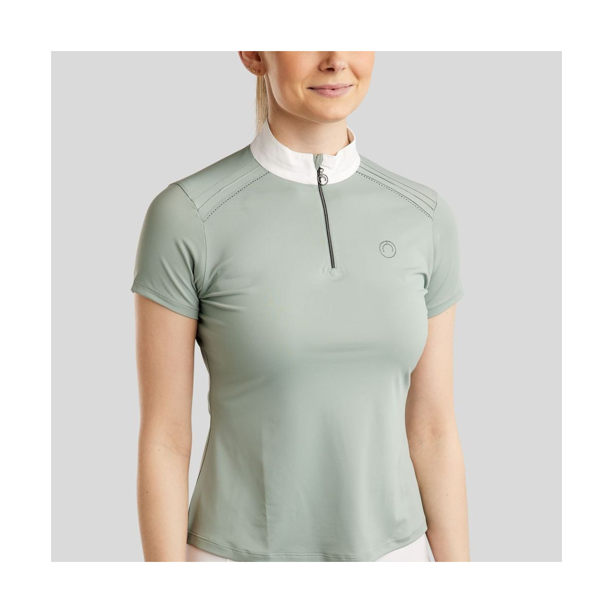 Chemise de compétition MoPearl avec Pintucks et Gun Metal Crystas Turin