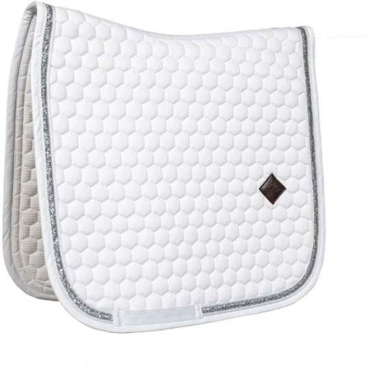 Tapis glitter band dressage blanc/argent