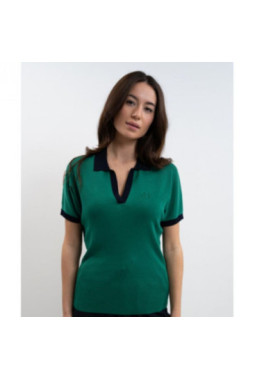 Peach Polo Emerald green