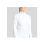 Chemise de compétition MoZida REFINED avec Lasercut et cristaux de métal de fusil - Blanc